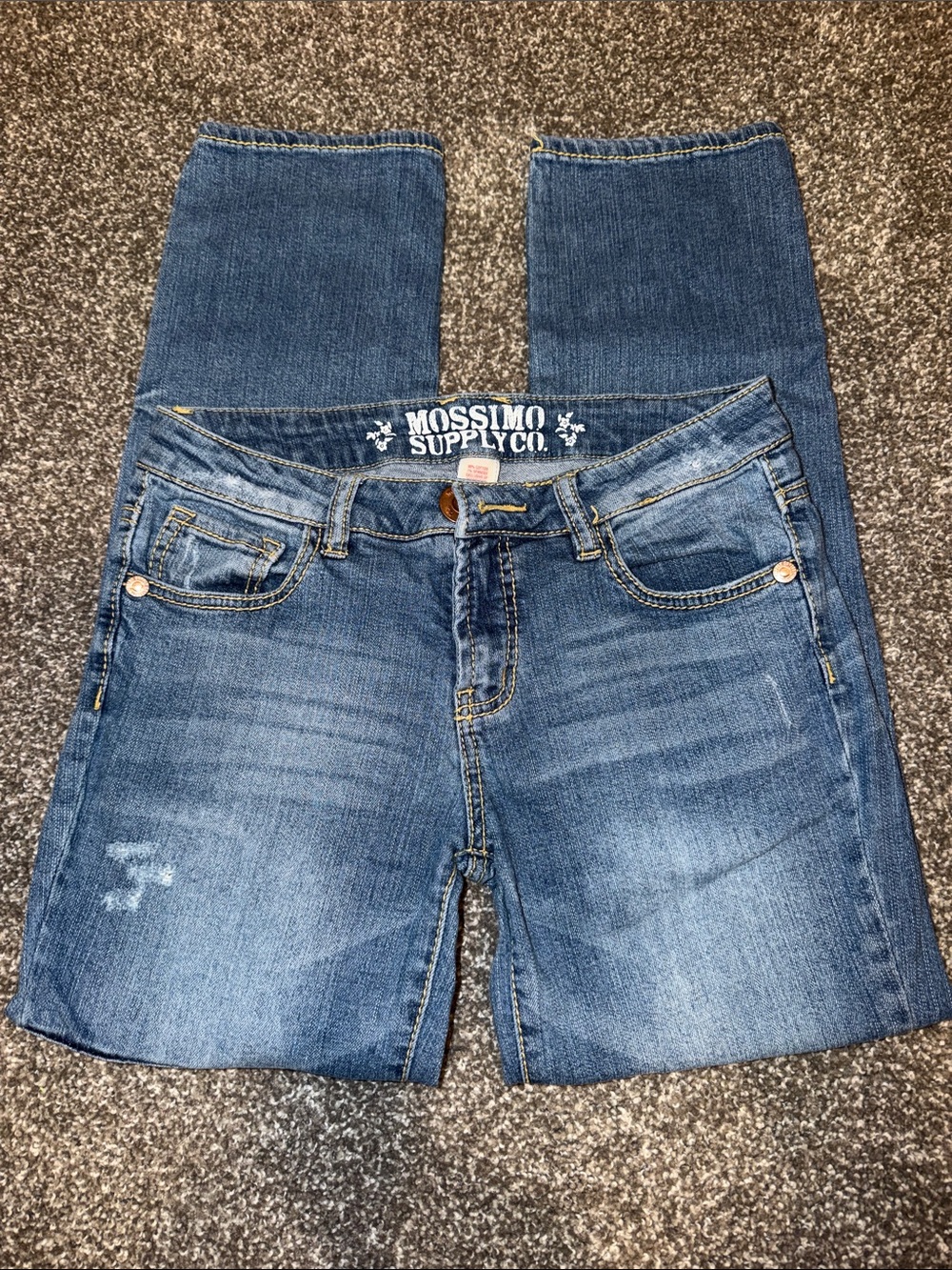 Y2K Mossimo Supply Co. Women's Medium Blue Jeans with Patchwork size 3